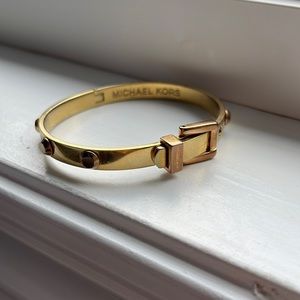 Michael Kors gold and rose gold belt cuff bracelet